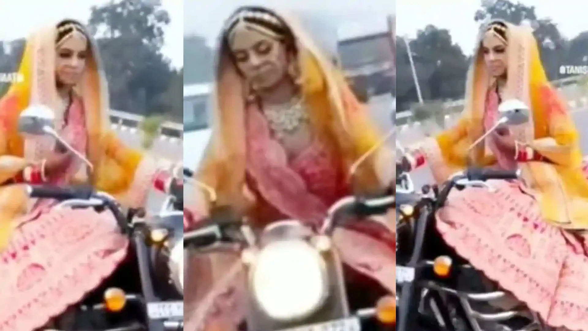 Kanpur the bride rode a Bullet on the highway: कानपुर में दुल्हन ने ब्राइडल लुक में हाईवे पर दौड़ाई बुलेट