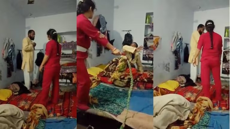 महिला ने गमछा बांधकर की मौलवी की पिटाई,