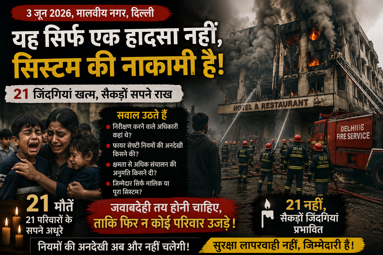 दिल्ली अग्निकांड सुरक्षा की नाकामी