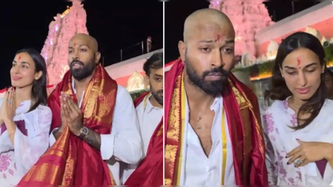 गर्लफ्रेंड माहिका संग तिरुपति पहुंचे हार्दिक पंड्या, मुंडन वाले नए लुक ने खींचा सबका ध्यान