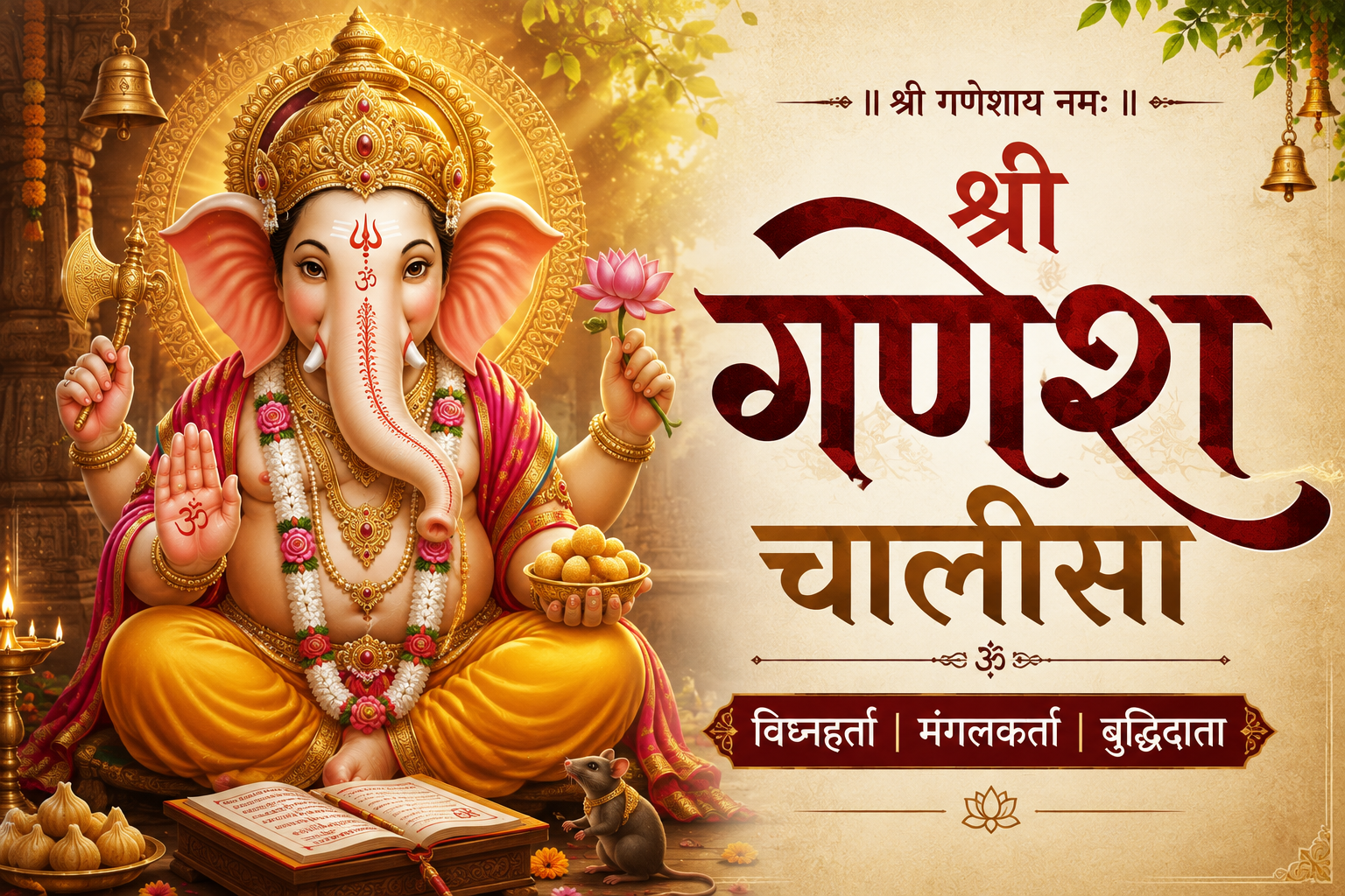 श्री गणेश चालीसा devotional poster