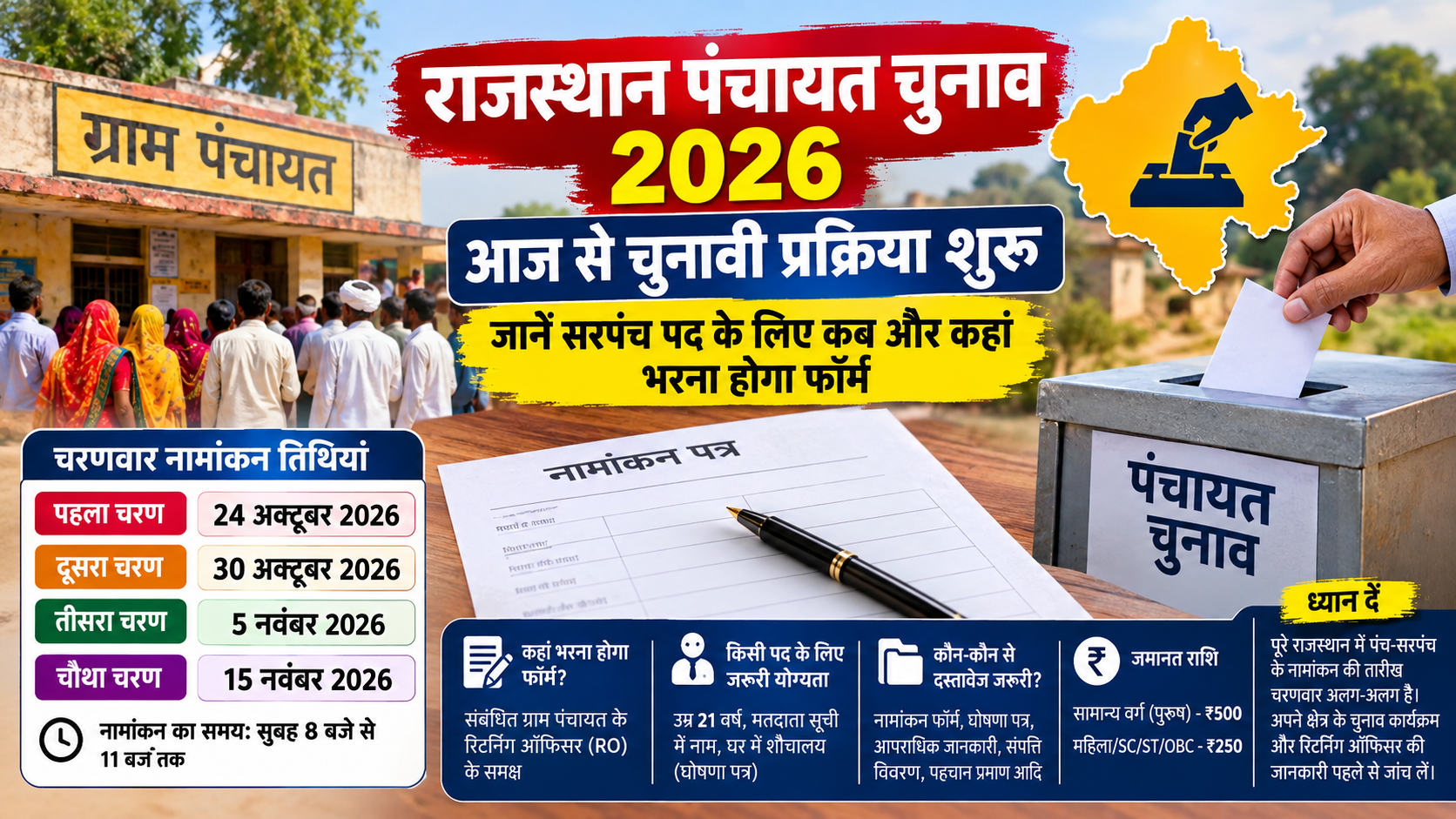 Rajasthan Panchayat Elections 2026 Infographic